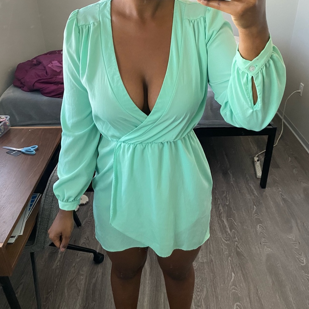 Light green mini dress